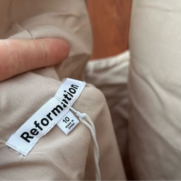 NWT Reformation Zenni Satin Mini Dress - Champagne size 10 - Picture 8 of 11